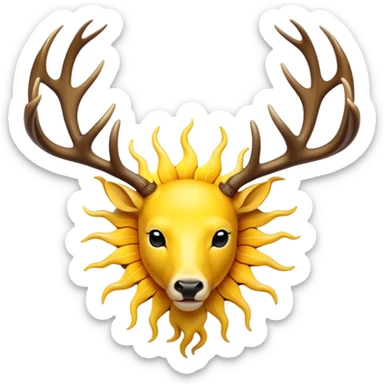 Sun emoji with deer antlers  sticker