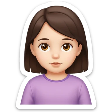 Brunette brown eyed toddler girl sticker