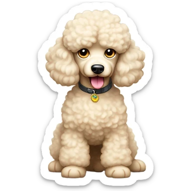 Cream poodle sticker