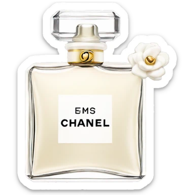 White Chanel perfume sticker