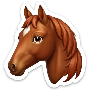 The horse's head is chestnut sticker