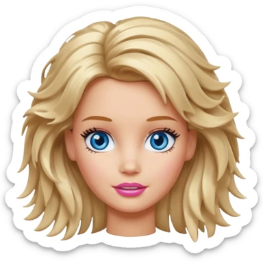 Barbie with messy hair sticker