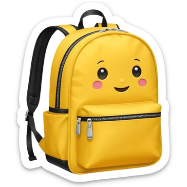 a yellow kid Backpack with zip sticker