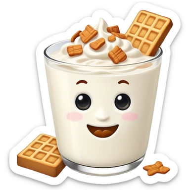 Yogurt with cinnamon toast crunch cereal sticker