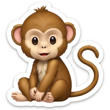 Cute monkey sanzaru sticker