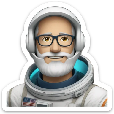 astronaut beard caucasian-man white-glasses sticker