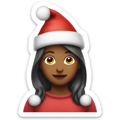 christmas hat girl sticker