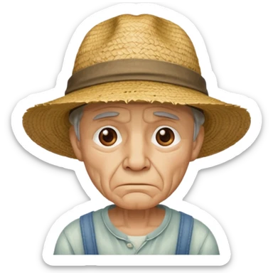 a sad man with luffy hat sticker