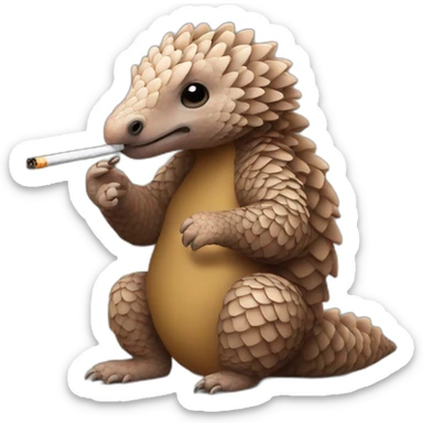pangolin with a cigarette sticker