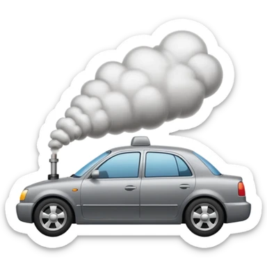 smoke coming out of a car silencer  sticker