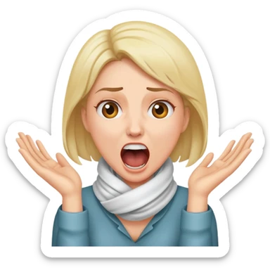 woman with hands wrapped around her neck screaming  sticker