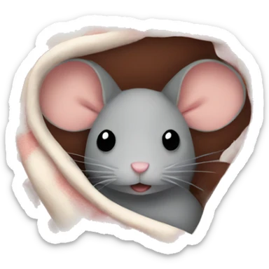 mouse in a blanket  sticker