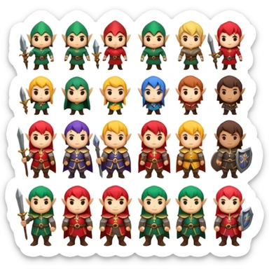 generate pack icons avatar like emoji on RPG theme. There has like warrior, magician, rogue, paladin and etc. Also add it some races like human, orc, dwarf and etc. sticker