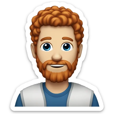 Tall guy with beard, red hair , red beard, and blue eyes sticker
