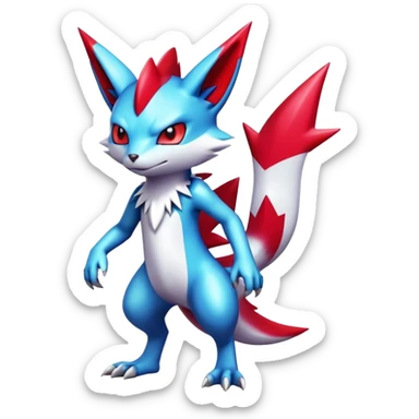 Cool Shiny Digimon-Sneasel-Zangoose-hybrid full body sticker