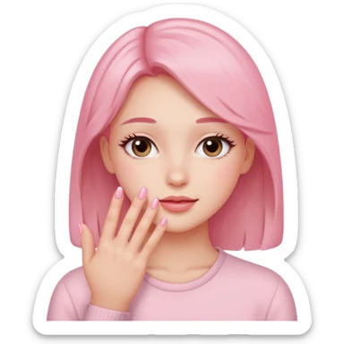 blushing with fingers sticker