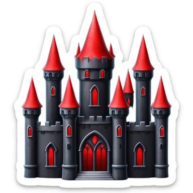 Dark Vampire Castle with the colors red and black sticker
