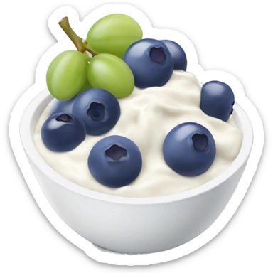 yoghurt bowl with grapes and blueberries sticker