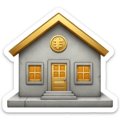 coin concrete house sticker