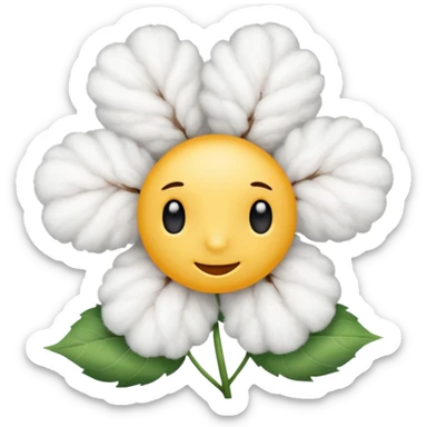 cotton flower emoji sticker