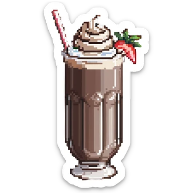 chocolate milkshake with whipped cream sticker