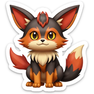 Eevee-Litten-Torracat-Rocruff-fusion-hybrid full body sticker