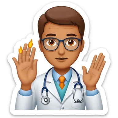 Doctor psychologist ridiculing human vices, sins and mistakes sticker