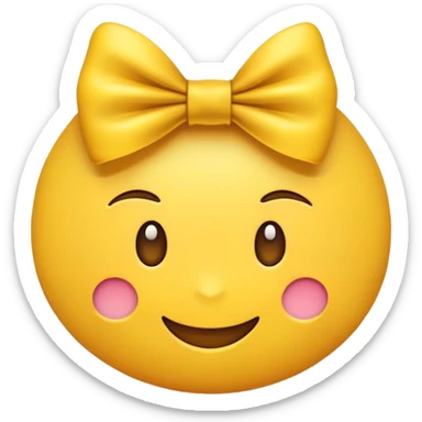 Smirk emoji with a bow sticker