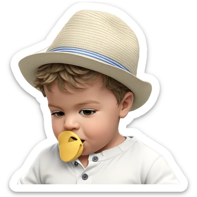 baby boy with hat outdoors sticker