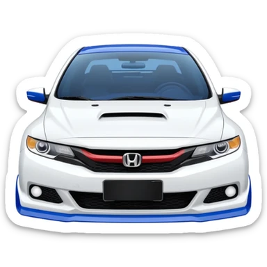 8th gen honda si white with blue spoiler sticker