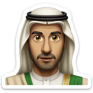 photorealistic  Faisal King of Saudi Arabia serious sticker