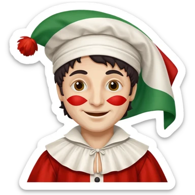 pulcinella con bandiera italiana sticker