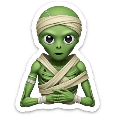 Alien mummy sticker