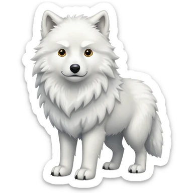White wolf emoji sticker