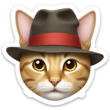 Cat with hat on sticker