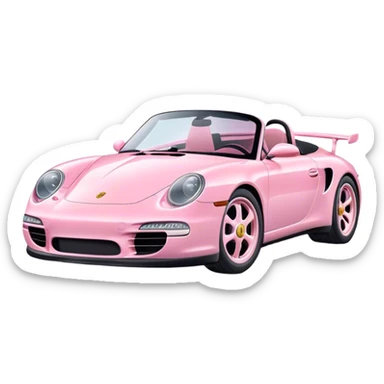 Pink pastel Porsche  sticker