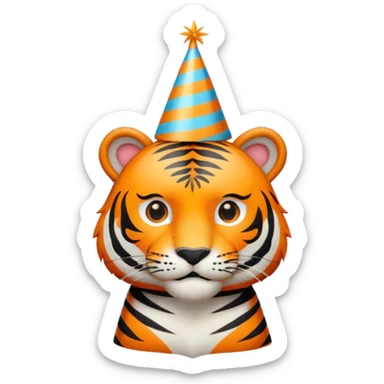 Tiger celebrating birthday  sticker