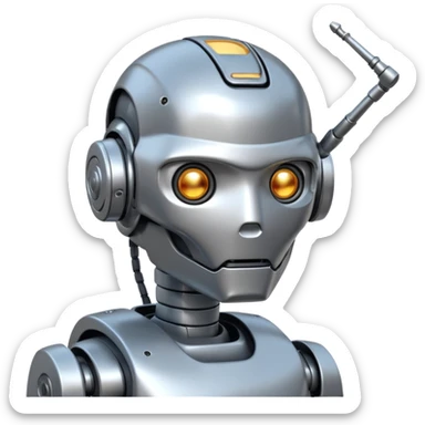 ai robot shotting itself in the head sticker