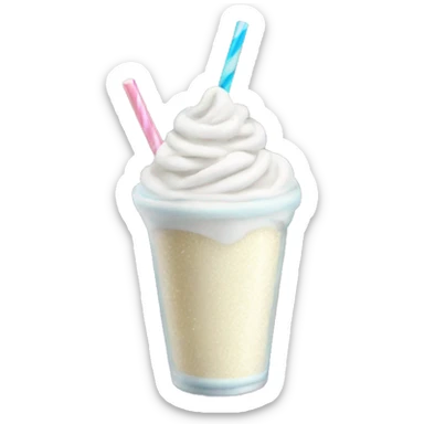 white sparkly milkshake sticker