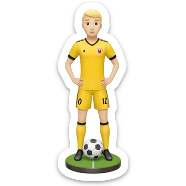 create an emoji of a yellow soccer free kick mannequin sticker
