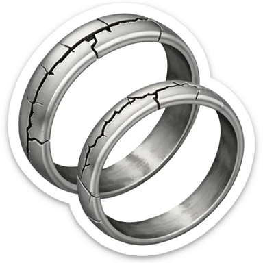 Broken wedding ring  into two parts  sticker