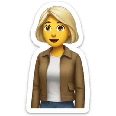 mujer parada llorando sticker