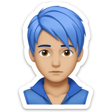 Rauw Alejandro with blue hair sticker