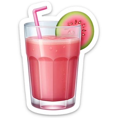 A glass of pink guava juice sticker