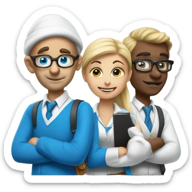 Three teacher smurfs sticker