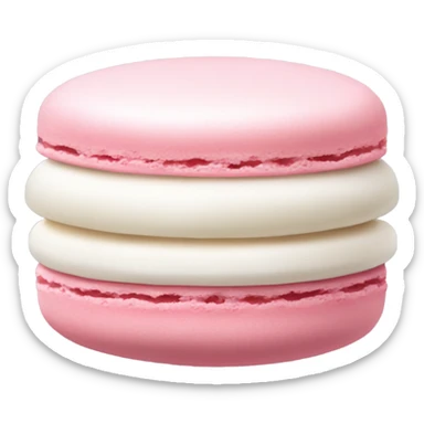 one pink white cream macaron sticker