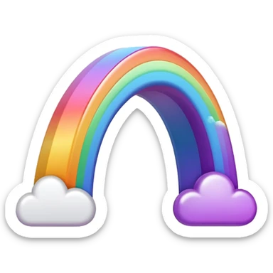 arco iris branco e roxa sticker