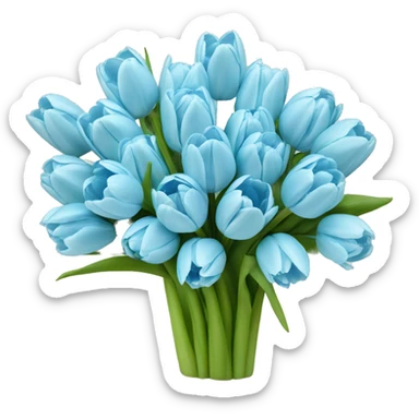 beautiful light blue tulip bouquet with bows most beautiful  sticker