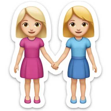 Two girls holding hands sticker