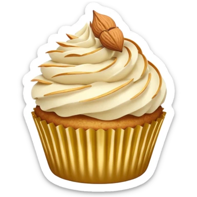 Cupcake con almendra en rodajas sticker